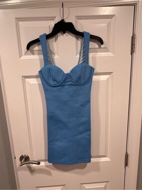 Hello Molly Powder Blue Bustier Bodycon Mini Dress